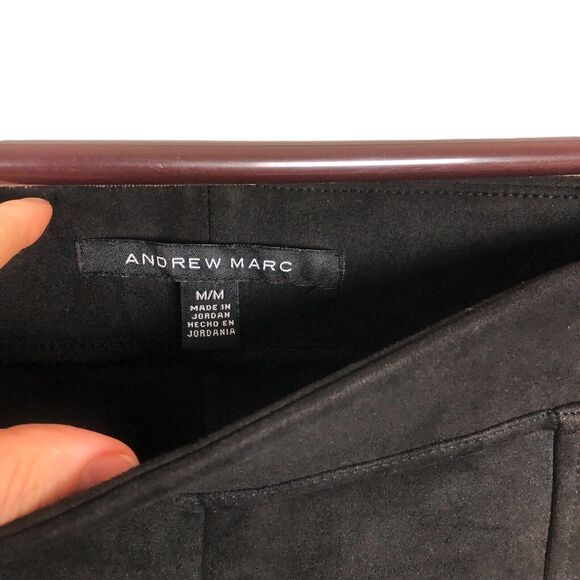 Andrew Marc Black Leggings Faux Suede Women's Size Medium - Picture 3 of 6